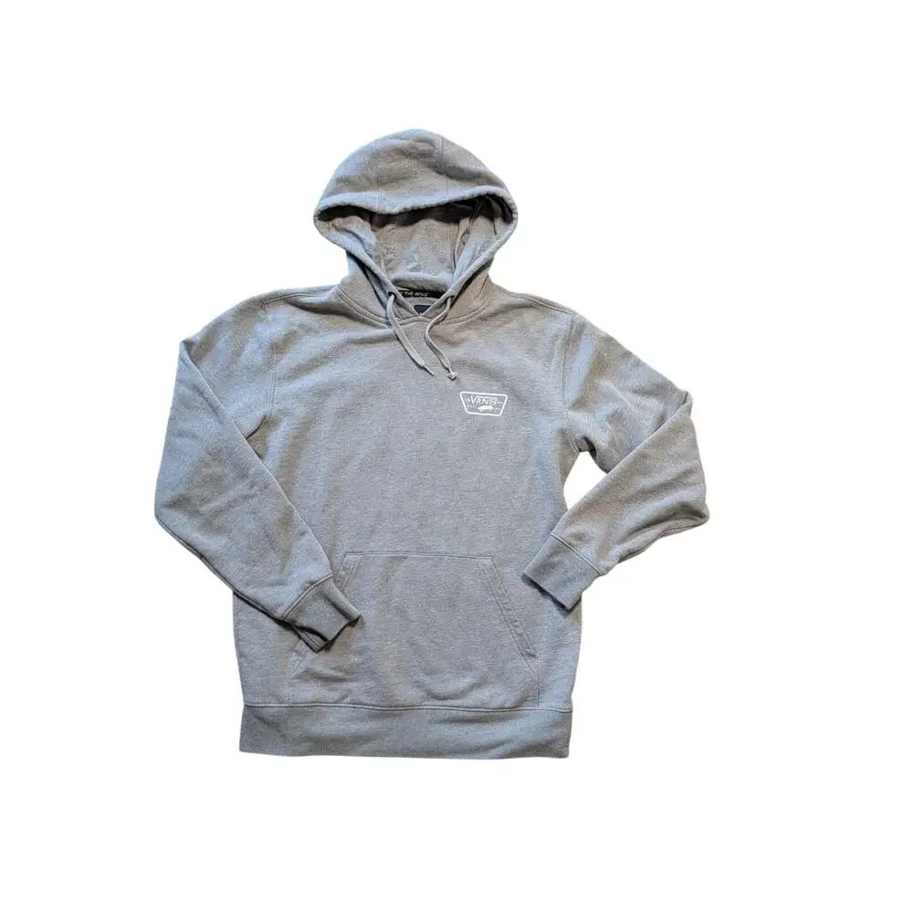 Vans Full Patched II Pullover Hoodie Heather Grey Skateboard Men's Size Small